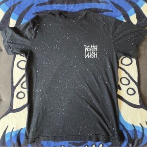 Death Wish Skate Boards black & speckled tee Size S